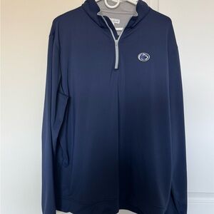 Men’s Peter Millar Navy & Gray Quarter-Zip Pullover - XL